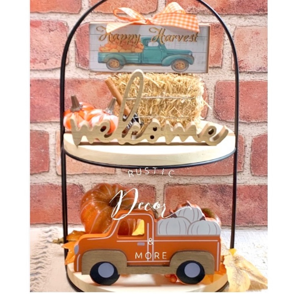 Fall Tier Tray Decor Set 4 pc Set